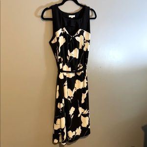 New York & Company Black/White Floral Dress
